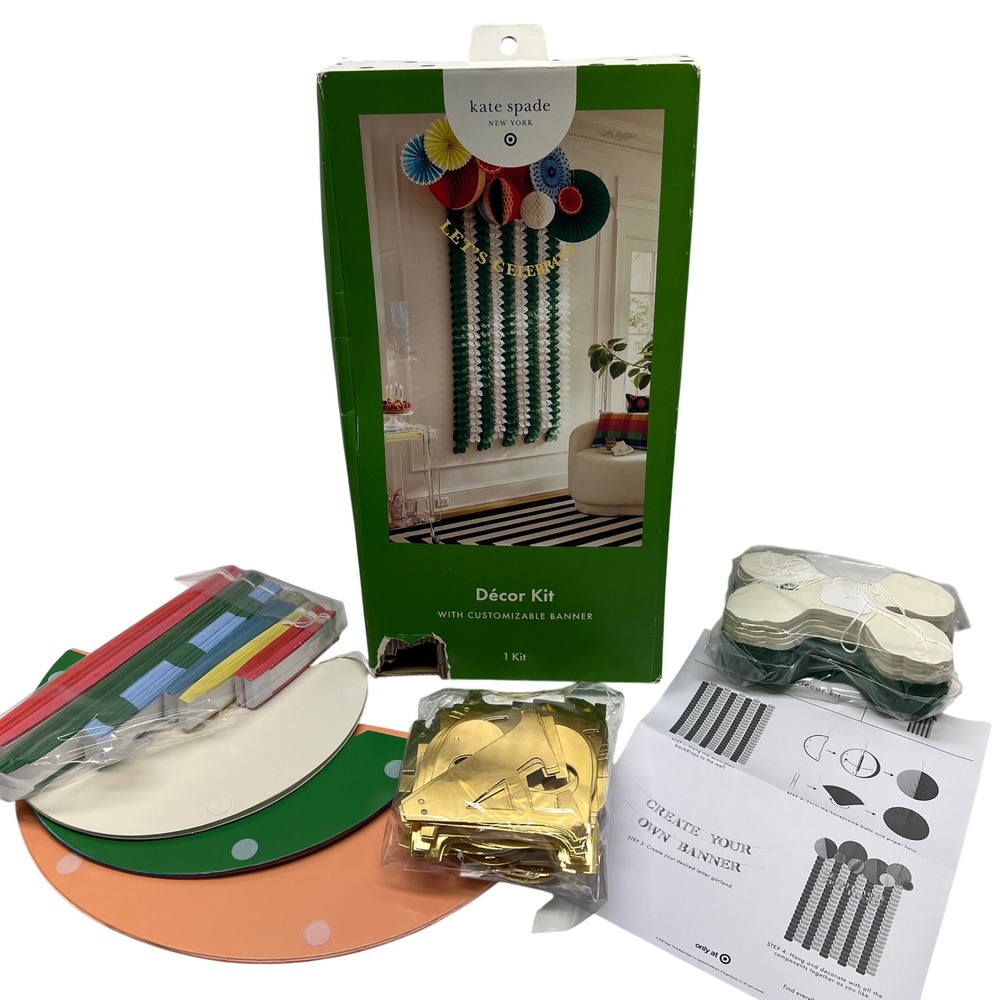 Kate Spade New York "Let's Celebrate" Decor Kit Customizable Banner Party NEW